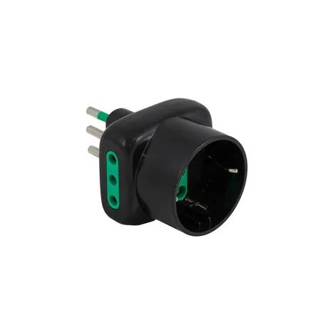 FME 82671-EW ADATTATORE TRIPLO 10A 2P+SCHU NERO EASY 50 PZ