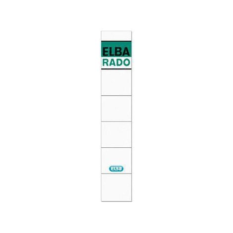 Ordnerrückenetikett schmal/kurz 34 x 190 mm (B x H) selbstklebend ohne Griffloch weiß 10 Etik./Pack. (1/4)