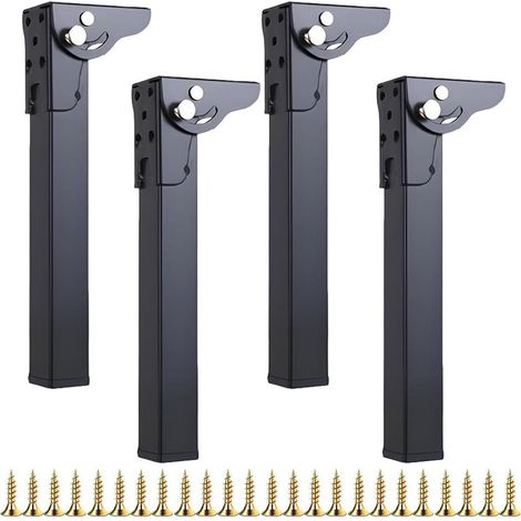 Quatre pieds pliables, pieds pliables de 35 cm, pieds pliables en métal, adaptés aux tables pliantes, meubles TV, tables basses, bureaux, tables à manger et meubles à monter soi-même. (1/5)