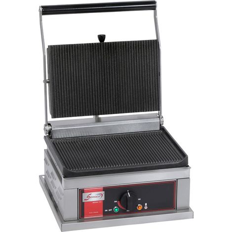 Grill Panini Simple - Grand modèle - 2 plaques Rainurées - Sofraca
