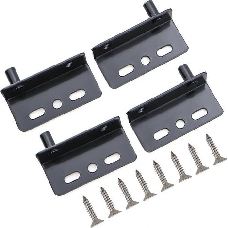 2 jeux de charnières d'angle pivotantes robustes pour portes de placard stratifiées noires 40 x 18 mm (1/5)