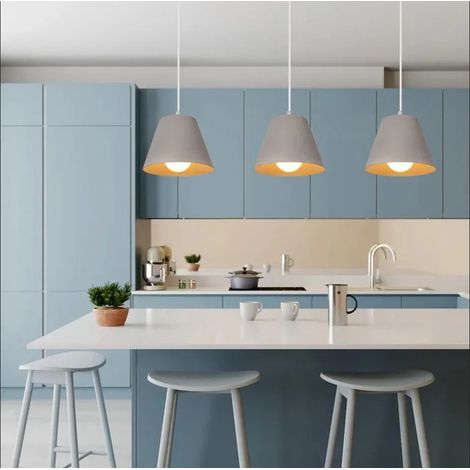 3x Lustre Suspension Rétro Industrielle,E27 Lampe Plafonnier Abat-jour en Peinture de pierre Style Simple pour Salon Chambre (1/5)