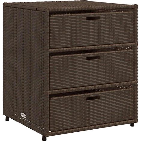Maison Exclusive - Armadietto Portaoggetti Giardino Marrone 55x59x69cm Polyrattan