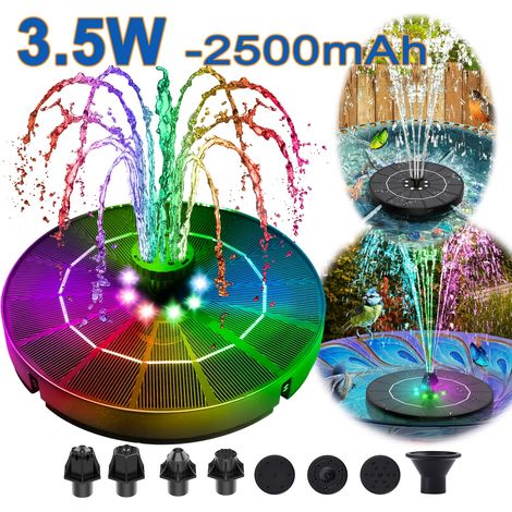 Fontana per Uccelli Solare con LED – Pompe Silenziose, IPX8 Impermeabile – Design Moderno e Elegante – Ideale per Giardino, Terrazzo e Laghetto (1/5)