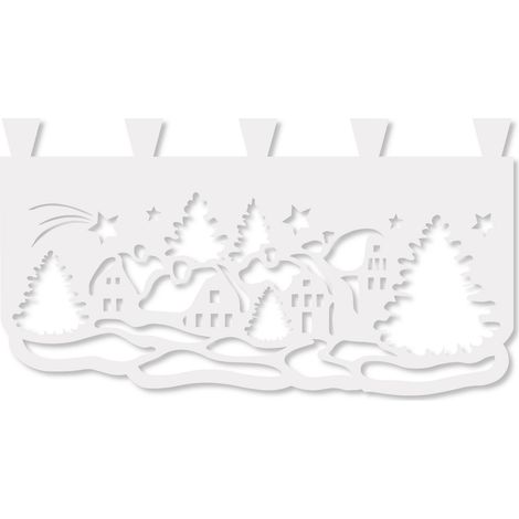 Küchenvorhang M10, Weihnachtslandschaftsmuster, 60 x 35 cm