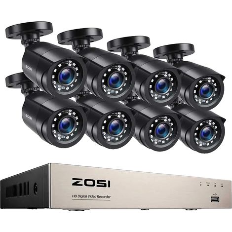 Système de Vidéosurveillance, Résolution 1080P, Capacité de Vision Nocturne, DVR 8CH avec 8 caméras-c, 1T-c (1/2)