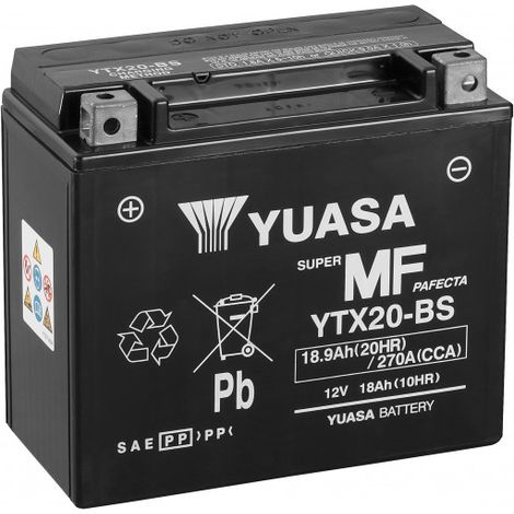 Batterie moto YUASA YTX20-BS 12V 18.9AH 270A