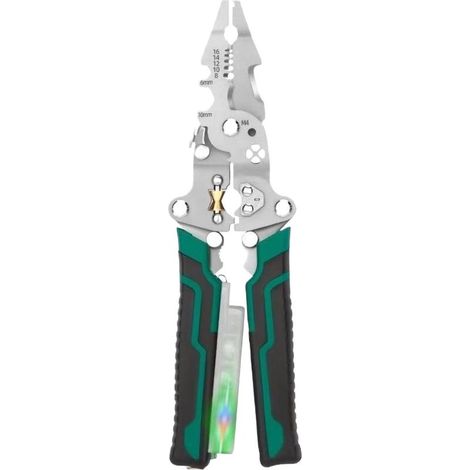 Spelafili 8 in 1 con Rilevatore di Tensione - Pinze per Cavi - Utensile Manuale Rilevatore AC DC per Lavori Automobilistici, Scolastici, Installazioni, Illuminazione, Cablaggio e Attrezzature (1/5)