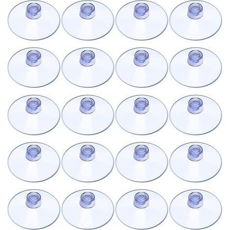 20 Pièces Ventouses Transparentes, Ventouse Plastique 20mm sans Crochet, Petites Ventouses pour Verre, Carrelage, Murales, Salle de Bain, Placard, Table (1/4)