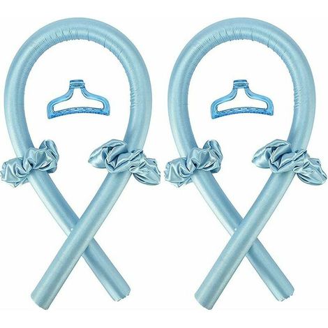 VURAHOME - 2x bigoudis sans chaleur, bigoudis de bandeau de tige de curling, bigoudis sans chaleur en caoutchouc, bande de boucles sans chaleur, ensemble de bigoudis paresseux bigoudis sans vague de c (1/5)