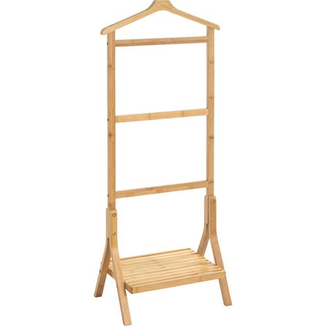 Valet de nuit en bambou coloris naturel - Longueur 46 x Profondeur 28 x Hauteur 115 cm (1/4)