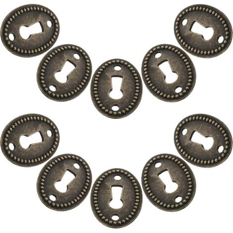 Toddmomy Lot de 10 cache-serrure ovales plaqués en alliage zinc (1/5)