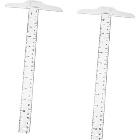 Lot de 2 règles en T plastique avec double règle mesure haute (1/5)