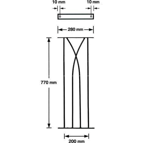Metro Decking Fence Panels (Pack of 2) - Solid Steel - FIts Gap of 280 mm x 770 mm High - Electro Galvanised/Black Powder Coated