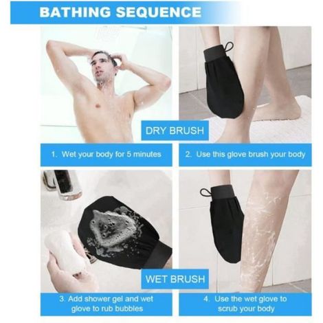 Gant Exfoliant - Viscose Haute Qualité - Réutilisable - Pour Corps et Visage - Lot de 4 (1/4)