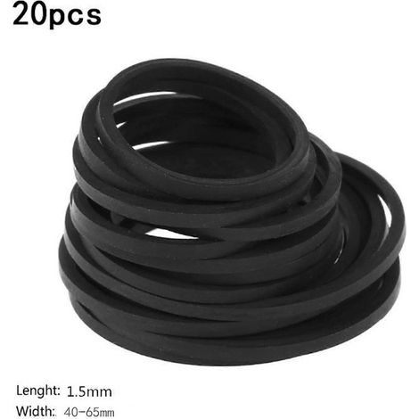 Lot de 20 courroies carrées mixtes pour entraînement de bande magnétique de 40-65/75-100/110-145 mm, courroies de réparation universelles, section carrée de 1,5 mm. (1/5)