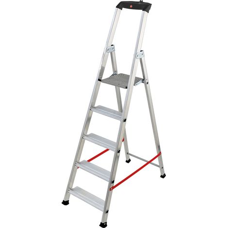 Escabeau professionnel pliable en aluminium 5 marches larges Hailo Alu Pro