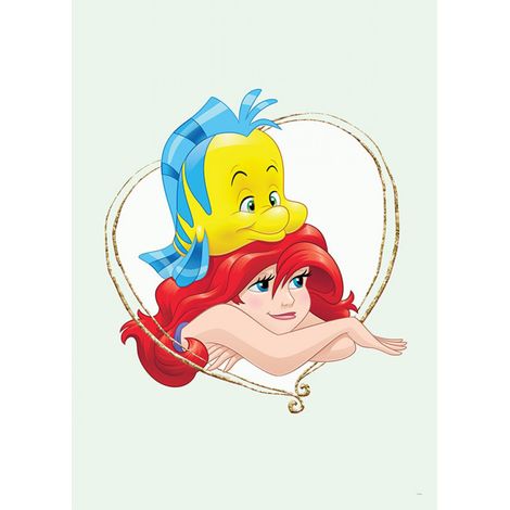 Poster Disney La petite sirène - Ariel et polochon portrait 30 cm x 40 cm (1/4)
