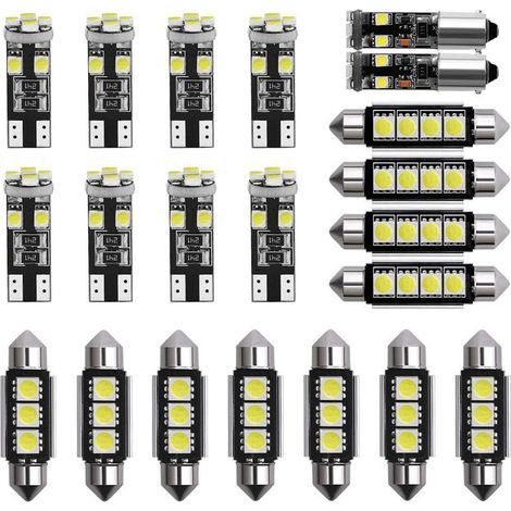 Bombillas LED de 12 V, 6000-8000 K, mini luces interiores blancas para coches y matrículas, kit de 21 piezas (1/5)
