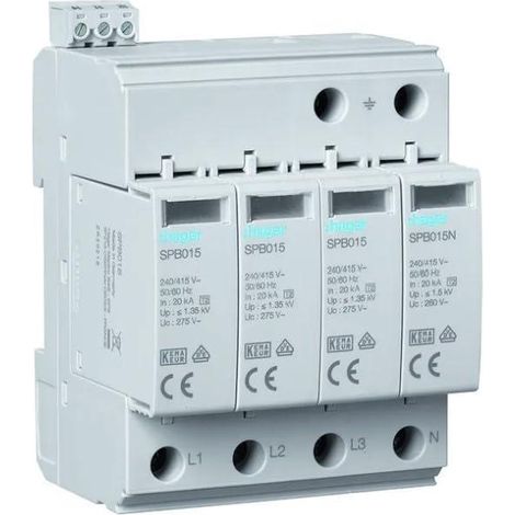 Hager SPB415 parafulmine protezione 40kA T2