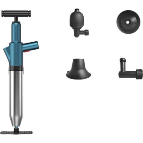 Deboucheur WC Puissant Deboucheur Toilette Haute Pression Avec BaromèTre 4 in 1 Pompe Deboucheur Canalisation pour Déboucher les Toilettes/Lavabo/Baignoire/Drain de Sol