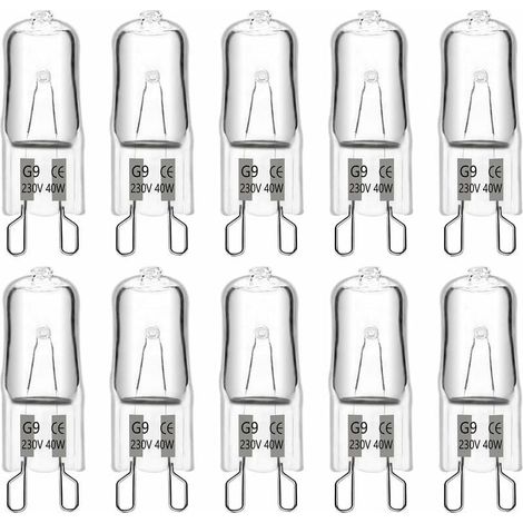 G9-Halogenlampe – 25 W – 230 V – 320 lm – 2800 K – Dimmbar – Für Kronleuchter, Wandleuchten und Unterbauleuchten – 10er-Pack (1/5)