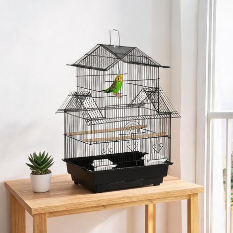 Cage pour oiseaux nero en metallo Plastica 50,5 x 41 x 63 cm (1/5)