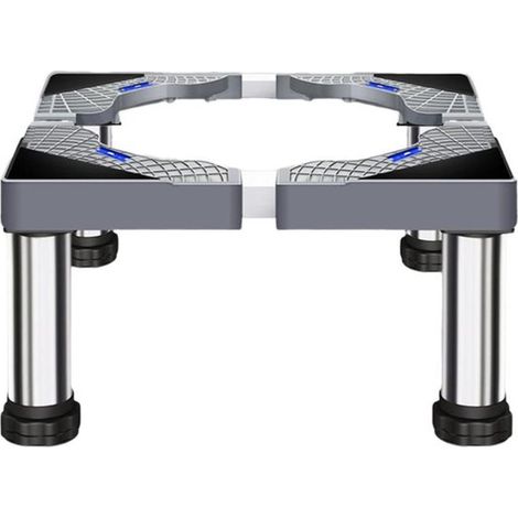 Socle pour appareil électroménager, hauteur réglable (18-21 cm), base stable en acier inoxydable, capacité de charge 150 kg, antichoc, support pour machine à laver. (1/5)