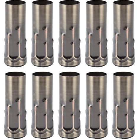 Lot de 10 Douilles E14 en Fer Galvanisé - Finition Bronze Cyan - Pour Lustres et Bougies - 80mm (1/5)