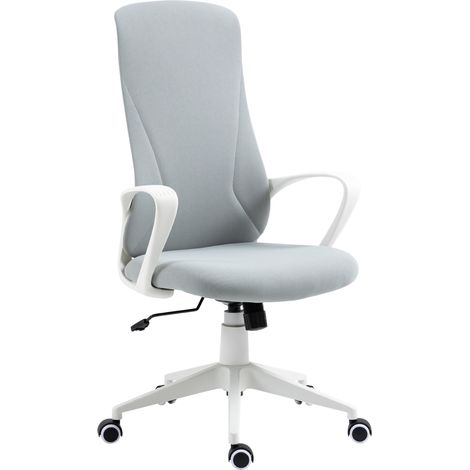 Sedia Poltrona Direzionale da Ufficio 62x56x110-119,5 cm in Tessuto Elastico Grigio Chiaro (1/5)