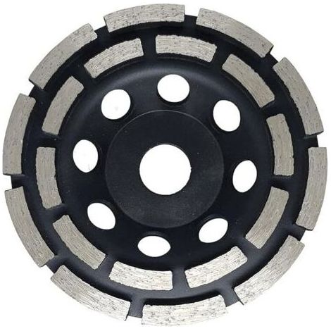 Disque Diamant à Meuler et Poncer, Meule Abrasive Diamantée 125mm x 22,23mm à Double Rangée, pour Poncer Chape, Dalle Béton, Carrelage et Colle Carrelage. (1/5)