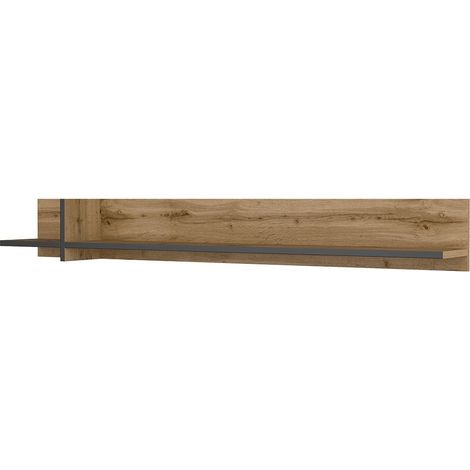 Wandregal 180cm in Eichen- und Schwarzfarbe. Kollektion HAVANA. (1/5)