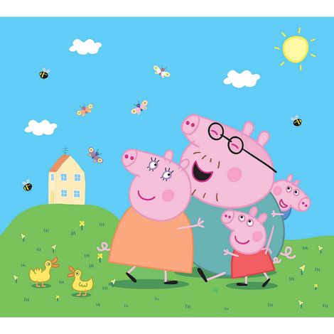 Papier peint Peppa pig avec sa famille 225x 270 cm (1/3)