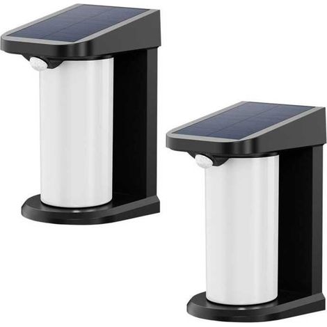Lot de 2 projecteurs solaires - LUMISKY - LUSTY - H18 cm - Applique mural avec détecteur de mouvement - LED blanc