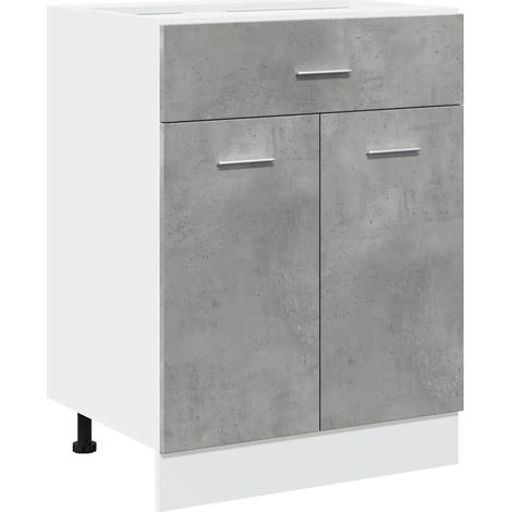 Mobile da cucina moderno e funzionale con cassetti 60 x 46 x 81 cm realizzato in legno composito grigio cemento 020050742