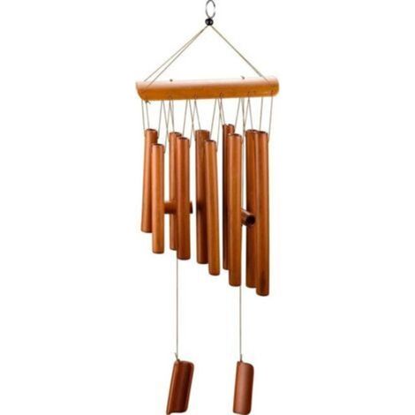 Cloche éolienne en bambou naturel pour extérieur et intérieur – Décoration de jardin, terrasse, balcon et intérieur – Son apaisant et design zen