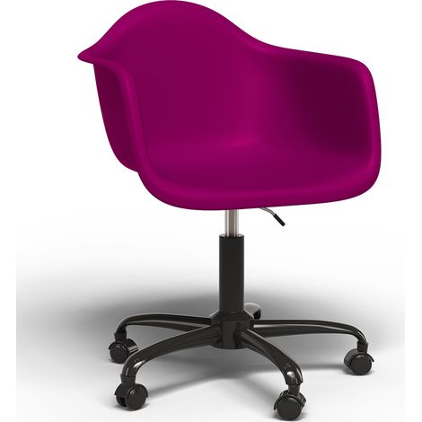 Sedia da ufficio con braccioli - Sedia da scrivania con ruote - Struttura nera Weston Malva