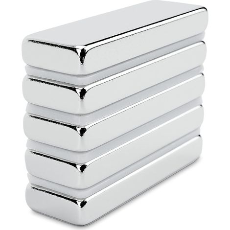5 pièces Aimant néodyme rectangulaire 30x10x4 mm, aimants néodyme très puissants barre aimantée 5,4 kg de charge