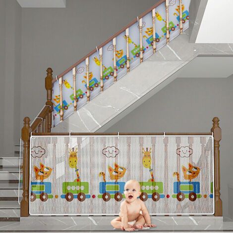 Filet de Sécurité pour Enfants, Bébé Filet de Protection pour Balcon et Escalier, 600Lx79H CM Robuste Réglable Clôture D'escalier Barriere de Securite en Maille pour Chat et Jouet (1/5)