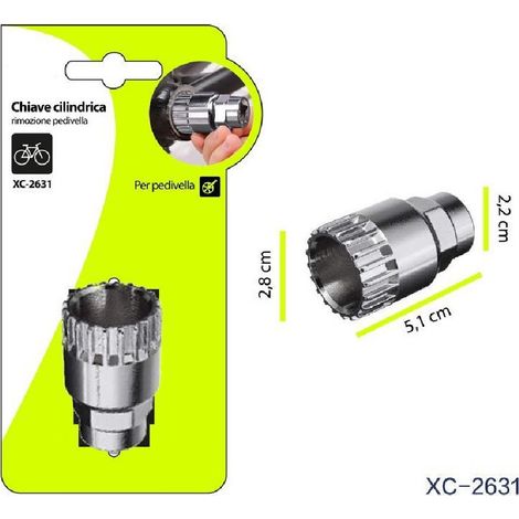 TRADE SHOP - Chiave Cilindrica Strumento Rimozione Riparazione Pedivella Pedale Bici Xc-2631 -