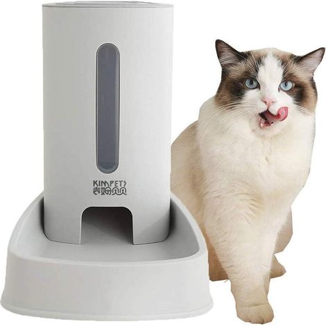 Distributeur De Croquettes Distributeur Croquettes Chat Automatique Chiots d'alimentation Chien Bol d'eau Gray,Food Feeder