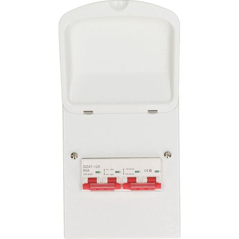 Doppelter Stromverteilerkasten mit Differenzialschutz, DIN-Schienen-Netz-/Generator-Umschalter, 240–400 V, 80 A (1/5)