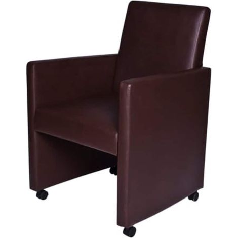 Sedie da Pranzo 2 pz Marroni in Similpelle vidaXL 601925 (1/5)