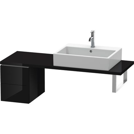 Duravit L-Cube Armoire basse pour console, largeur 320mm, profondeur 477mm, 2 tiroirs, Coloris: Laque noire brillante - LC582504040 (1/4)