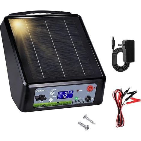 Clôture Électrique Solaire, Cloture Electrique Pour Animaux, 6-12 kV Berger électrique Contrôleur pour chevaux, 2 J Clôture électrique pour élevage d'animaux de berger, pour ferme, pâturage (1/5)