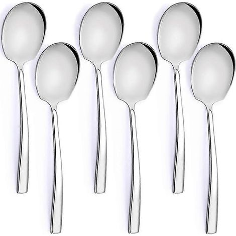 Set mit 6 großen Servierlöffeln aus Edelstahl (23,2 cm), ideal für Buffets, Empfänge und Catering. Spülmaschinenfest. (1/5)