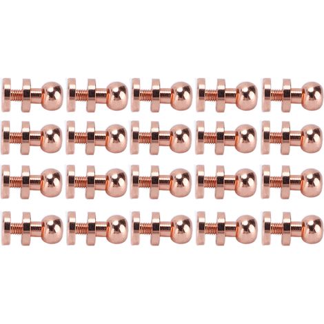 Lot de 20 rivets en laiton doré rose anti-oxydation, accessoires de quincaillerie pour bagages, sacs à main et chaussures (8 x 7 mm). (1/5)