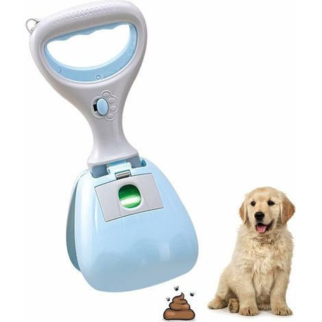 Ramasse-crottes portable pour chiens, Ramasse-crottes pour chiens, Ramasse-crottes pour chiens, Ramasse-crottes et sac pour chiens, Ramasse-crottes pour chiens et chats (Pince bleue)-AquaForge