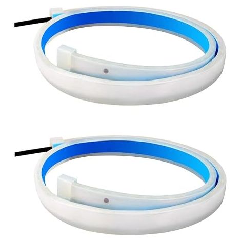 Lot de 2 bandes de feux de jour à LED haute luminosité, clignotants pour voiture, SUV, camping-car, fourgonnette, camion, lumière Blanc et jaune (1/5)