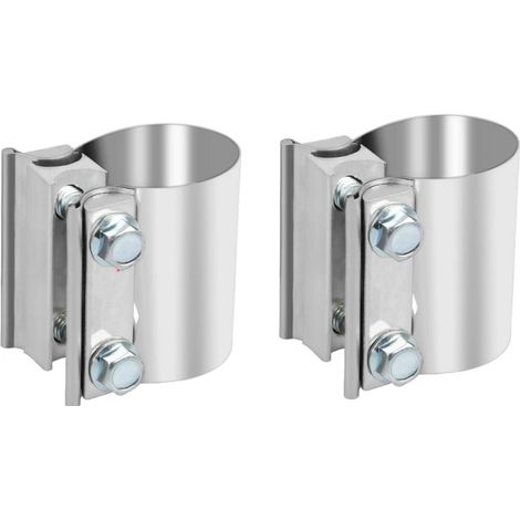 Abrazadera de escape de 2 piezas de 2,0 pulgadas (51,3 mm), casquillo de conector de tope de escape de acero inoxidable (1/4)